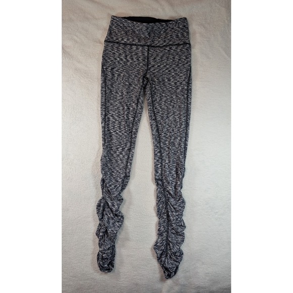 Lemon Pants - Lululemon Yoga Pants Ruched Leggings Athletic‎ Black Gray Size 6